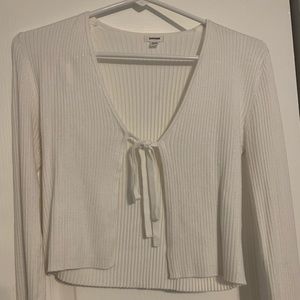 Garage White front tie long sleeve